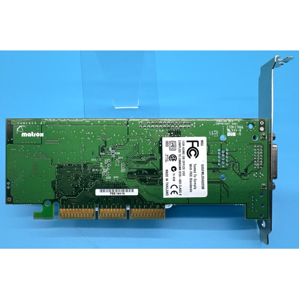 Matrox Millennium G450 DVI 32MB AGP Video Card — HP OEM (G45FMLDVA32DB) Vintage 2001