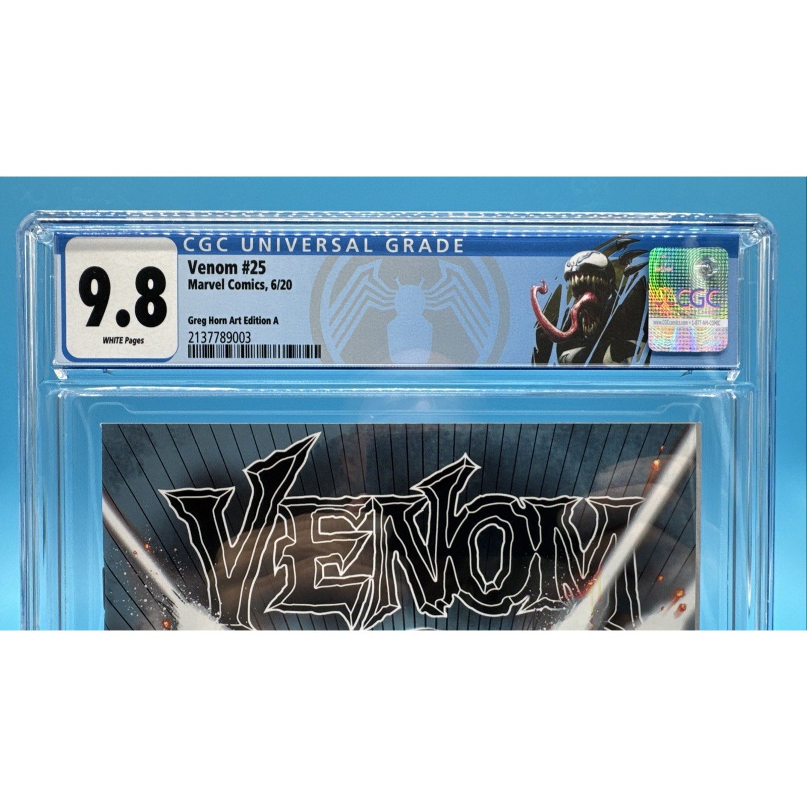 Venom #25 CGC 9.8, VENOM Label, Key - 1st Cameo CODEX + VIRUS, Greg Horn Variant