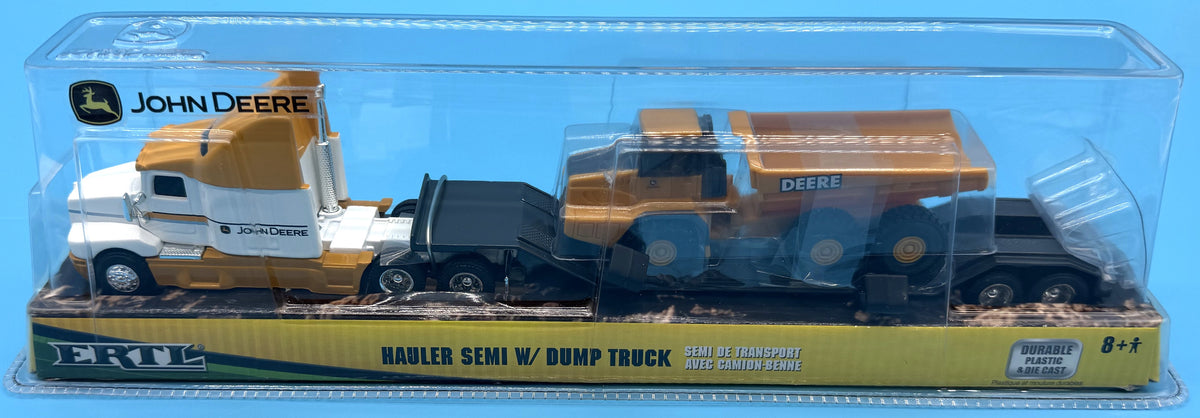 NEW ERTL John Deere Hauler Semi with Dump Truck 1:64 Scale Die-Cast Set