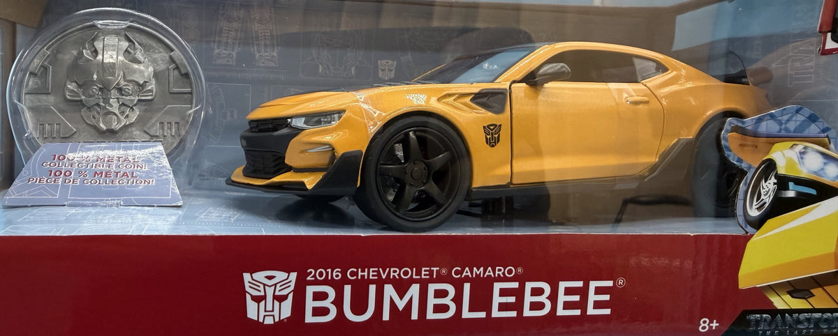 NEW Jada Hollywood Rides Transformers Bumblebee 2016 Chevrolet Camaro 1:24 Die-Cast with Collectible Coin