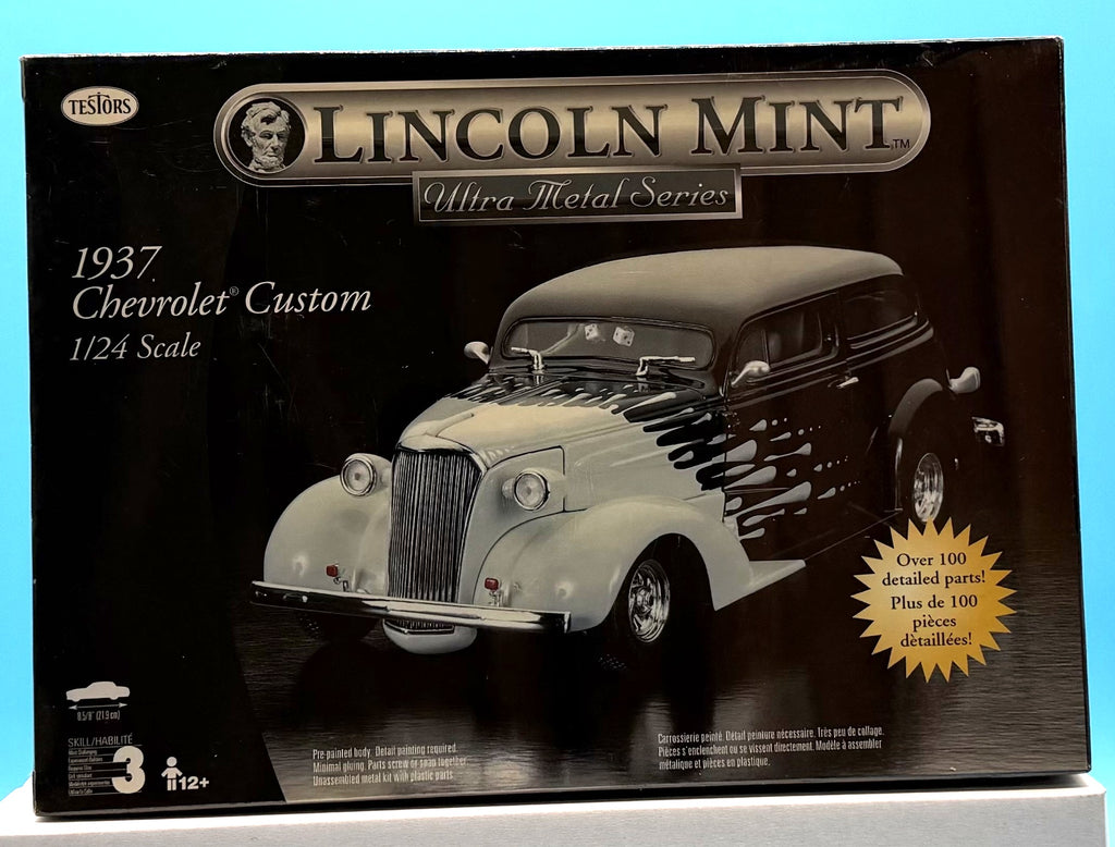 NEW Testors Lincoln Mint Ultra Metal Series — 1937 Chevrolet Custom Street Rod Model Kit (1/24 Scale) #7142