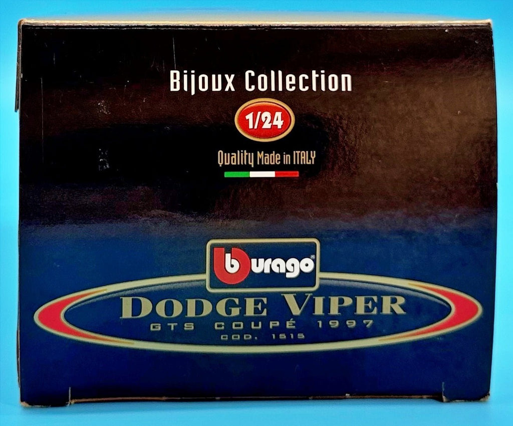 Bburago 1:24 1997 Dodge Viper GTS Coupe Red White Stripes Cod 1515 - Made in Italy - Never Removed - C-6 Box - The A.M.Y. Depot